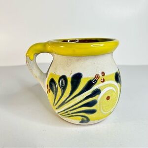 Vintage Mexican Jarrito Mug | Hand Painted Talavera Pottery Cup